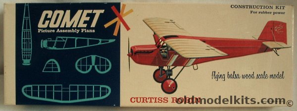 Comet Curtiss Robin - 22 inch Wingspan Balsa Flying Model Airplane, 5303-98 plastic model kit